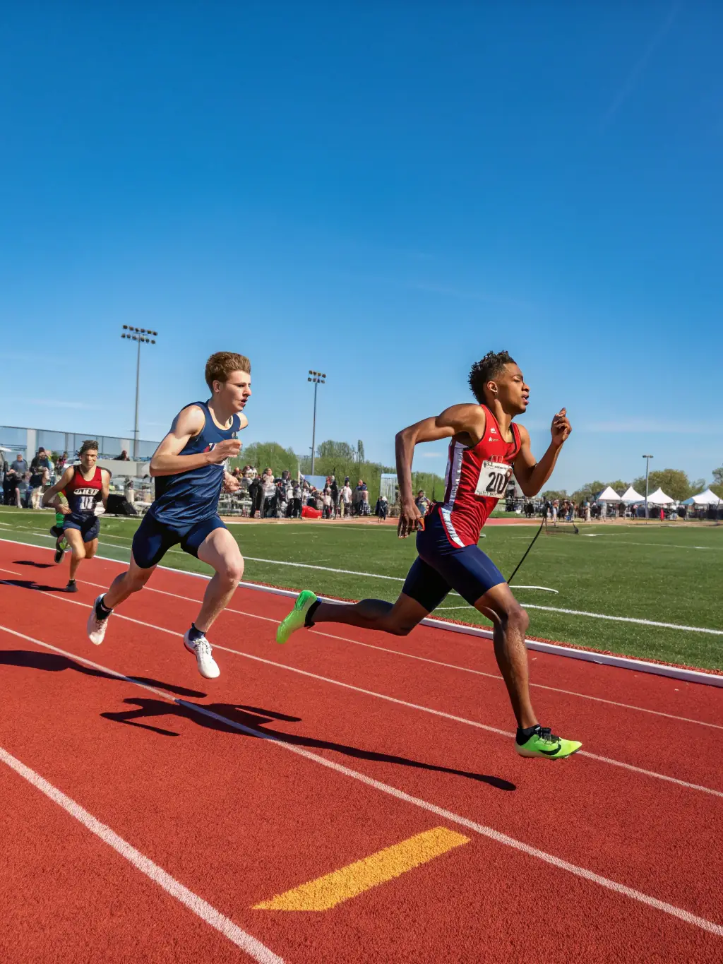 An inspiring image of athletes participating in a track and field event, highlighting speed, endurance, and individual achievement.