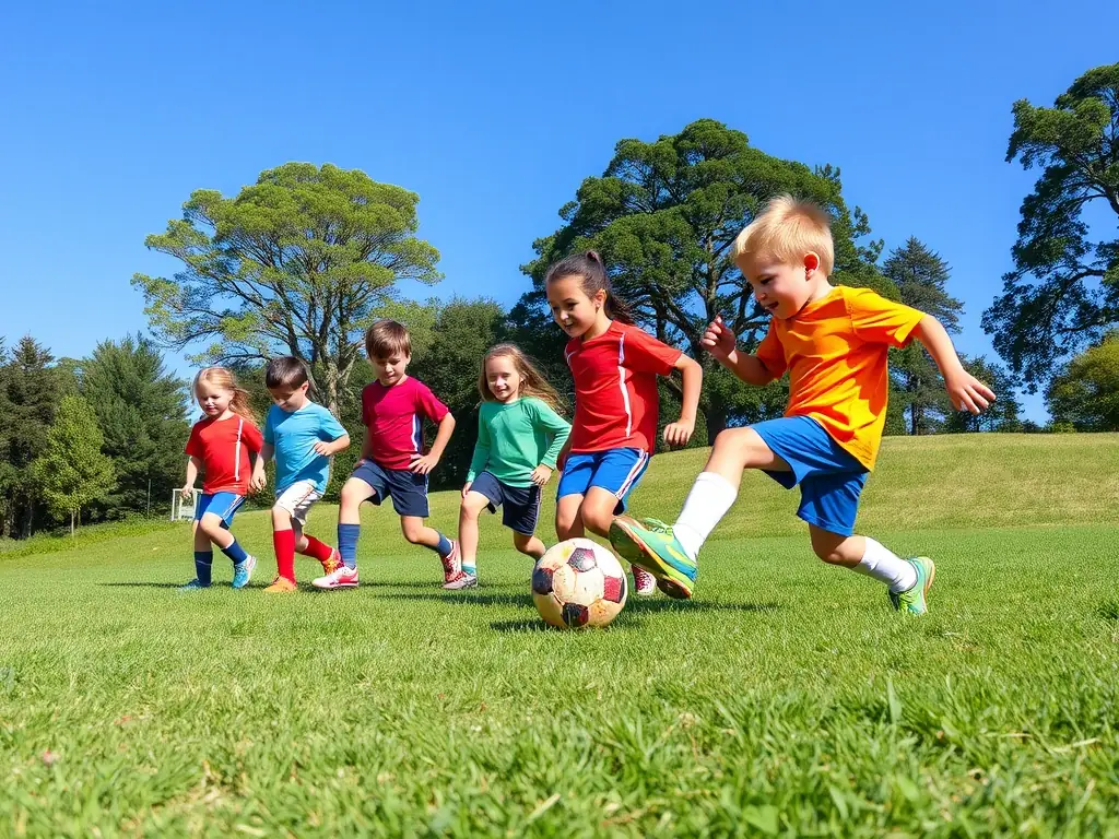 A dynamic image showing a diverse group of people participating in a soccer training session, emphasizing teamwork and active engagement.